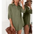 thumbnail image 2 of Chemise Dressfor Women,Women Button Down Lapelle Lady Button Down Casual Robe Manches Courtes Chemise Top-Notch Performance, 2 of 5