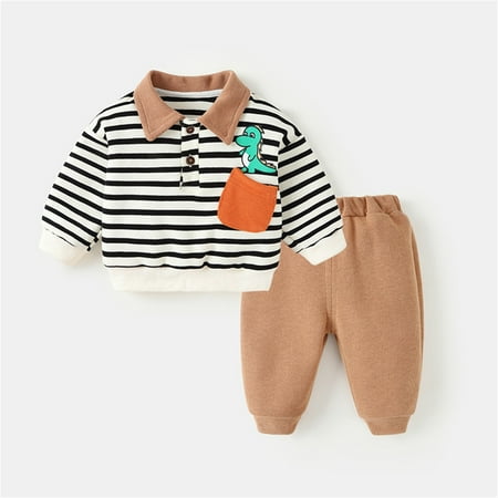 

Hunpta Infant Children Kids Toddler Baby Boys Girls Long Sleeve Cute Cartoon Animals Patchwork Sweatshirt Pullover Tops Solid Trousers Pants Outfit Set 2PCS Clothes