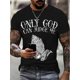 thumbnail image 1 of Men's Cotton T-Shirt with "Only God Can Judge Me" Print, Casual Crew Neck, Short Sleeve, Summer Knit Fabric Top, Regular Fit, 180gsm - Versatile Daily Wear, Casual Sporty Tee, Comfy Tee, 1 of 5