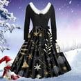 thumbnail image 2 of Womens Christmas Dress Christmas Clothes for Women Festive Casual Long Sleeve Party Dress With Elegant Asymmetrical Hem Design for Holiday Gatherings And, 2 of 3