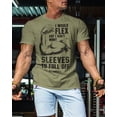 thumbnail image 3 of Gymish Don’t Want Sleeves to Fall Off Workout Shirt – Funny Gym T-Shirt for Men, Motivational Lifting Tee, Military Green, Small, 3 of 6