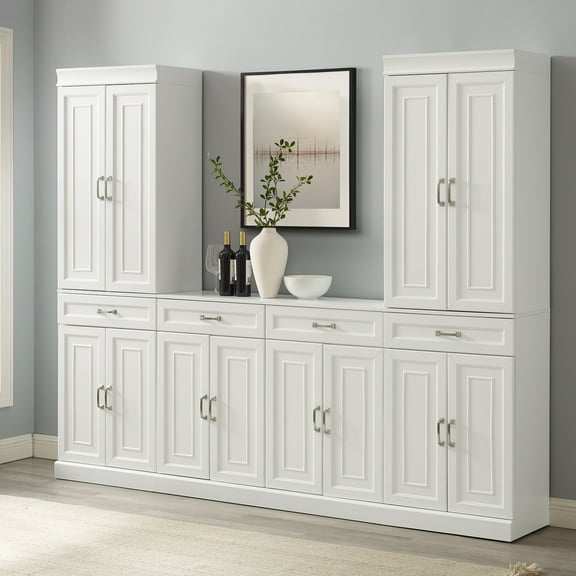 Maykoosh Baroque Brilliance 3Pc Sideboard And Pantry Set White - Sideboard & 2 Pantries