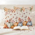 thumbnail image 3 of Orange Blue Pumpkins Fall Outdoor Waterproof Pillow Covers, Thanksgiving Fallen Leaves Decorative Square Throw Pillowcase Sofa Cushion Sham for Patio/Couch/Chair, 20"x20" 2 Pack, 3 of 8