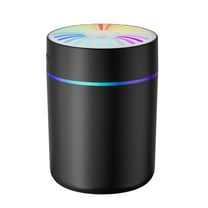 Portable Mini Humidifier - Rechargeable Small Desk Cold Mist Air Humidifier with Adjustable Colorful Atmosphere Light for Car, Bedroom & Office (Black)