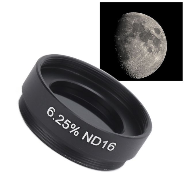 Telescope Moon Filter, High Definition Acrylic ND Filter 1.25 Inch for Astronomical Telescope Eyepiece, Aluminum Alloy Sealing Ring, Wide Compatibility