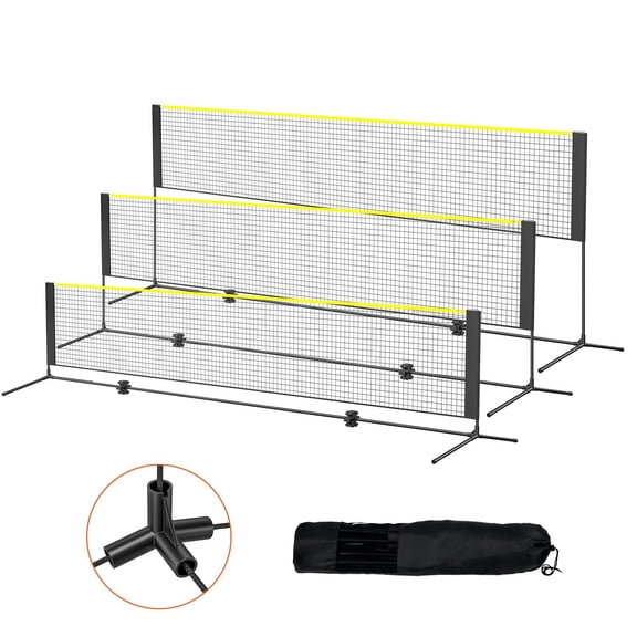 Portable Tennis Net Set with Poles, Adjustable Height Volleyball Net, 14ft Foldable Pickleball Net for Backyard, Indoor&Outdoor Sports Games