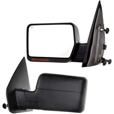 SCITOO Towing Mirrors Tow Mirrors Black Truck Mirrors fit for 2004 2005 2006 for Ford F150 Pickup Truck with Pair LH RH Power Adjusted Heated Turn Signal Light