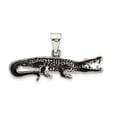 thumbnail image 4 of Sterling Silver Antiqued & Textured Crocodile Pendant QC8738, 4 of 4