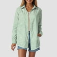 thumbnail image 2 of vigerkar Womens Button Down Shirts Cotton Striped Dress Shirt Long Sleeve Collared Office Work Blouses Tops Light Green, M, 2 of 5