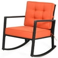 thumbnail image 3 of Pemberly Row Contemporary Rattan and Iron Patio Rocking Chair in Black, 3 of 9
