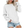 thumbnail image 1 of Hauts pour Femmes Manches Longues Mode Décontractée Col Rond Ample avec Poches, 1 of 5