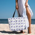 thumbnail image 2 of Beach Bag For Women, Cartoon Cute Cat Purple Beach Tote Bag Swim Pool Bag Large Tote With Pockets For Workout., 2 of 2