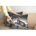 thumbnail image 2 of Ambesonne Black and White Throw Pillow Cover 2 Pack, Wild Lioness, 20",, 2 of 5
