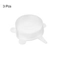 thumbnail image 3 of Unique Bargains Silicone Stretch Lids, 3Pack 2.56' Round Container Lid for Food Cover White, 3 of 6
