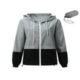 thumbnail image 2 of Qiylii Women Packable Rain Jacket  Outdoor Color Block Hooded Windbreaker, 2 of 8