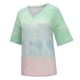 thumbnail image 4 of Blusas de Manga Corta Casuales para las Mujeres con Cuello en V, Top de Poliéster de Moda de Verano para el Uso Diario, 4 of 6