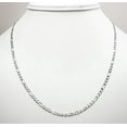 thumbnail image 4 of 14K White Gold 3mm Solid Figaro Chain, FREE Microfiber Cloth, Link Mens Womens Necklace, Giorgio Bergamo, 4 of 9