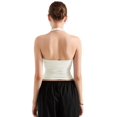 thumbnail image 4 of Camiseta sin mangas SUUKSESS para mujer, doble forro, sin espalda, blanca, 4 of 7