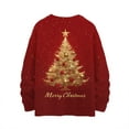 thumbnail image 4 of Women's Casual Long Sleeve Woolen Christmas Sweatshirt Fall Vacation Long Sleeve Pullover for Fall and Winter, Festive and Comfortable, Ideal as Christmas Sweaters for Women and Christmas Gifts,Red,L, 4 of 4