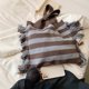 thumbnail image 5 of Bolsos de playa grandes para mujer Bolsos de hombro a rayas Bolso de hombro de tendencia con borlas, 5 of 6