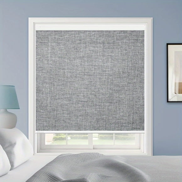 SNNROO 100% Blackout Motorized Roller Shades - Smart Cordless Electric Window Blinds with Remote Control  UV Protection  and Free Solar Panel for Ultimate Privacy and Convenience