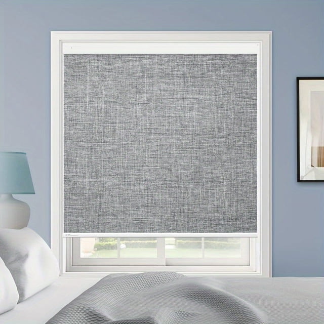 SNNROO 100% Blackout Motorized Roller Shades - Smart Cordless Electric Window Blinds with Remote Control UV Protection and Free Solar Panel for Ultimate Privacy and Convenience