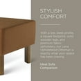 thumbnail image 6 of Maven Lane Lena Contemporary Upholstered Ottoman with Refined Brown Wood Finish, 6 of 6