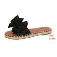 thumbnail image 6 of RUIYANQI Women's Bow Decor Slide Sandals Espadrille Flats Open Toe Comfortable Casual Walking Shoes Trendy Fashion Summer Beach Footwear for Outdoor Daily Wear Black Women Sandal, 6 of 9