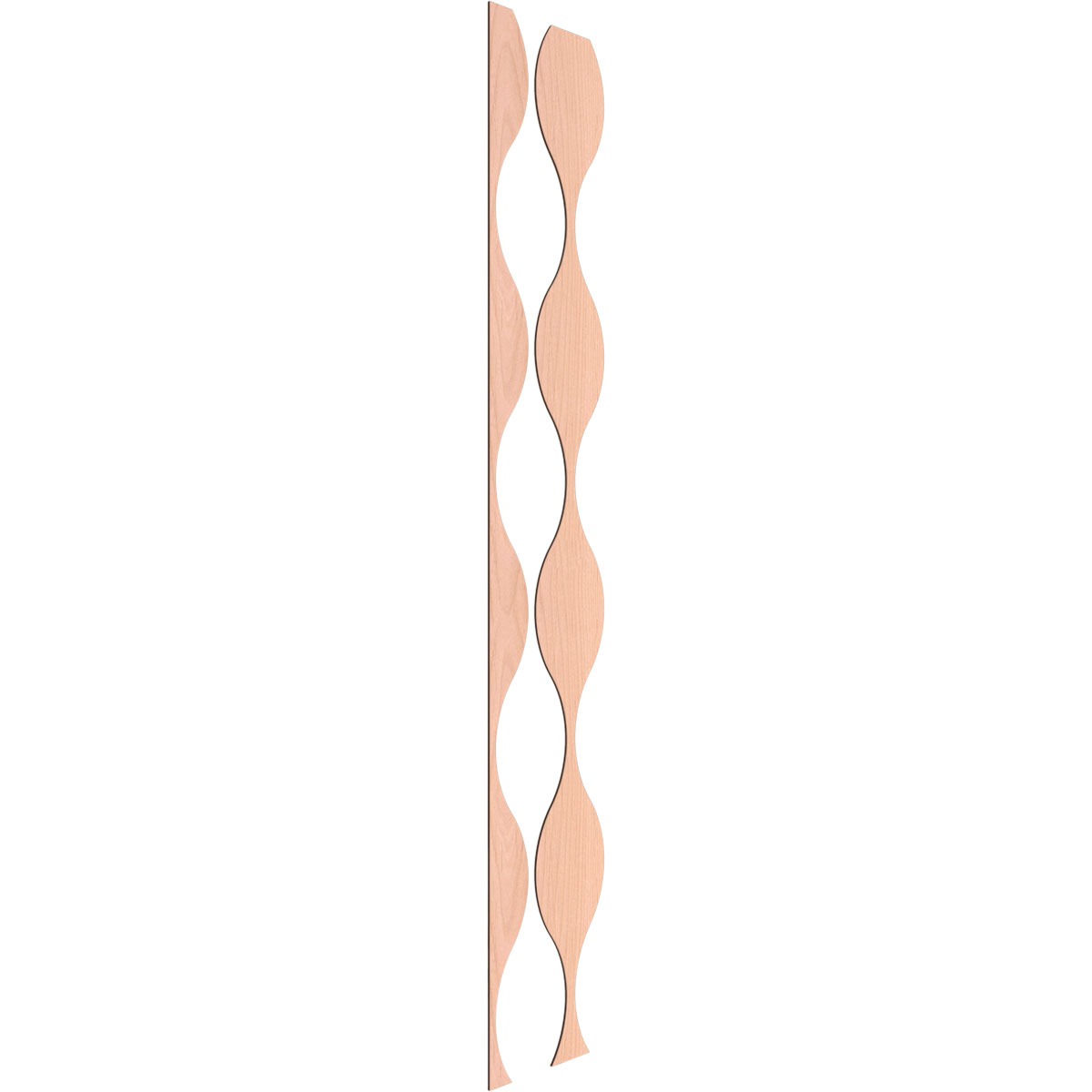 Ekena Millwork 94"H x 1/4"T Ozark Adjustable Wood Decorative Slat Wall Panel Kit, Alder (contains 8 Slats + 1 Straight Edge Starter Slat)