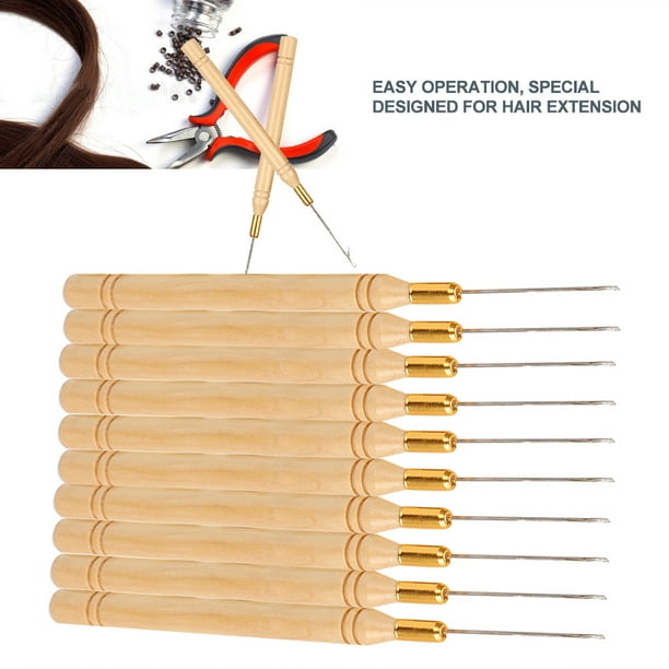 Herramientas de extensión de cabello herramientas de peluca de extensión de cabello de acero inoxidable peinado ergonómico duradero de 10 piezas para peluquero peluquero ANGGREK Otros