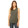 thumbnail image 1 of The Bella + Canvas Ladies Flowy Scoop Muscle Tank Top - OLIVE SLUB - L, 1 of 3