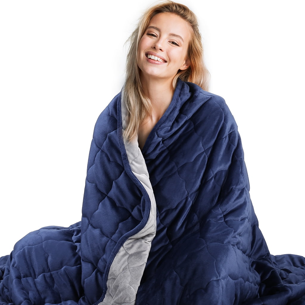 Weighted Blanket Adult (15 lbs, 48''x72'', Twin Full Size), Weighted