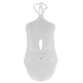 thumbnail image 2 of Vedolay Womens Swimsuit Women's One Piece Swimsuit Wrap Color Block Tie Side Bathing Suit,White XXL, 2 of 5