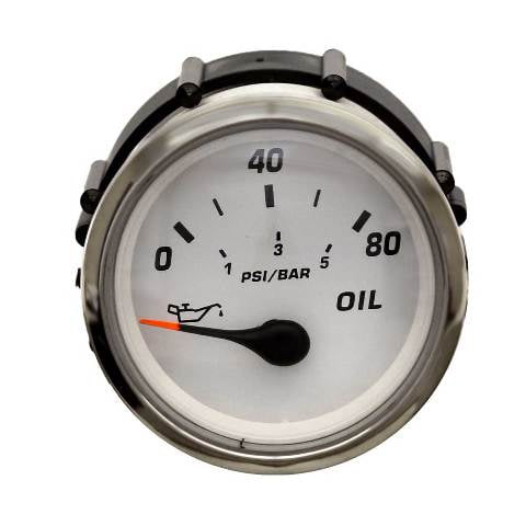 Faria Boat Oil Pressure Gauge GP5402A | Euro SS White Larson 2 Inch