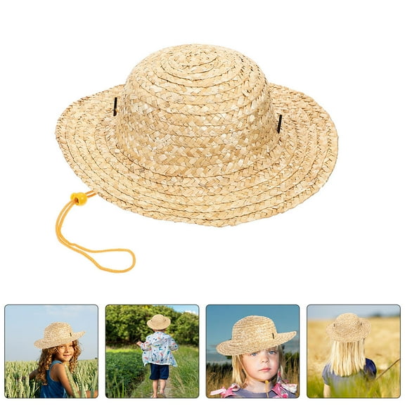 Minkissy Adjustable Fit Boys Bucket Hat Straw Sun Hat Khaki Lightweight Breathable 1 Piece