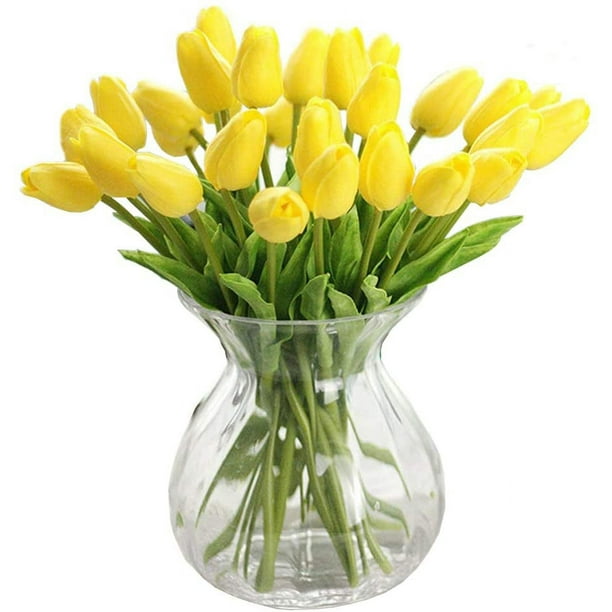 Ramo de tulipanes artificiales de imitación, flores decorativas de tacto real para el hogar, jardín, boda, fiesta y comunión.