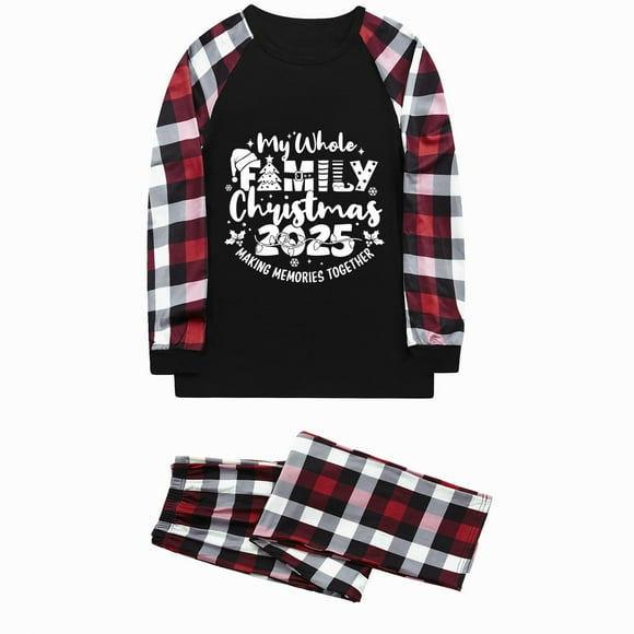 AWZXDE Christmas Pajamas Family Feeling Christmas Pajamas Matching Family Matching Santa Print Pajamas Cozy Homewear For Parents And Kids Women,XXL