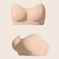 thumbnail image 4 of LYEAA Strapless Bras for Women Wireless Convertible Push Up Bralette No Wire Solid Support Clear Strap Non-Slip Breathable Comfortable Soft Sleeping Everyday Bra Brown S, 4 of 9