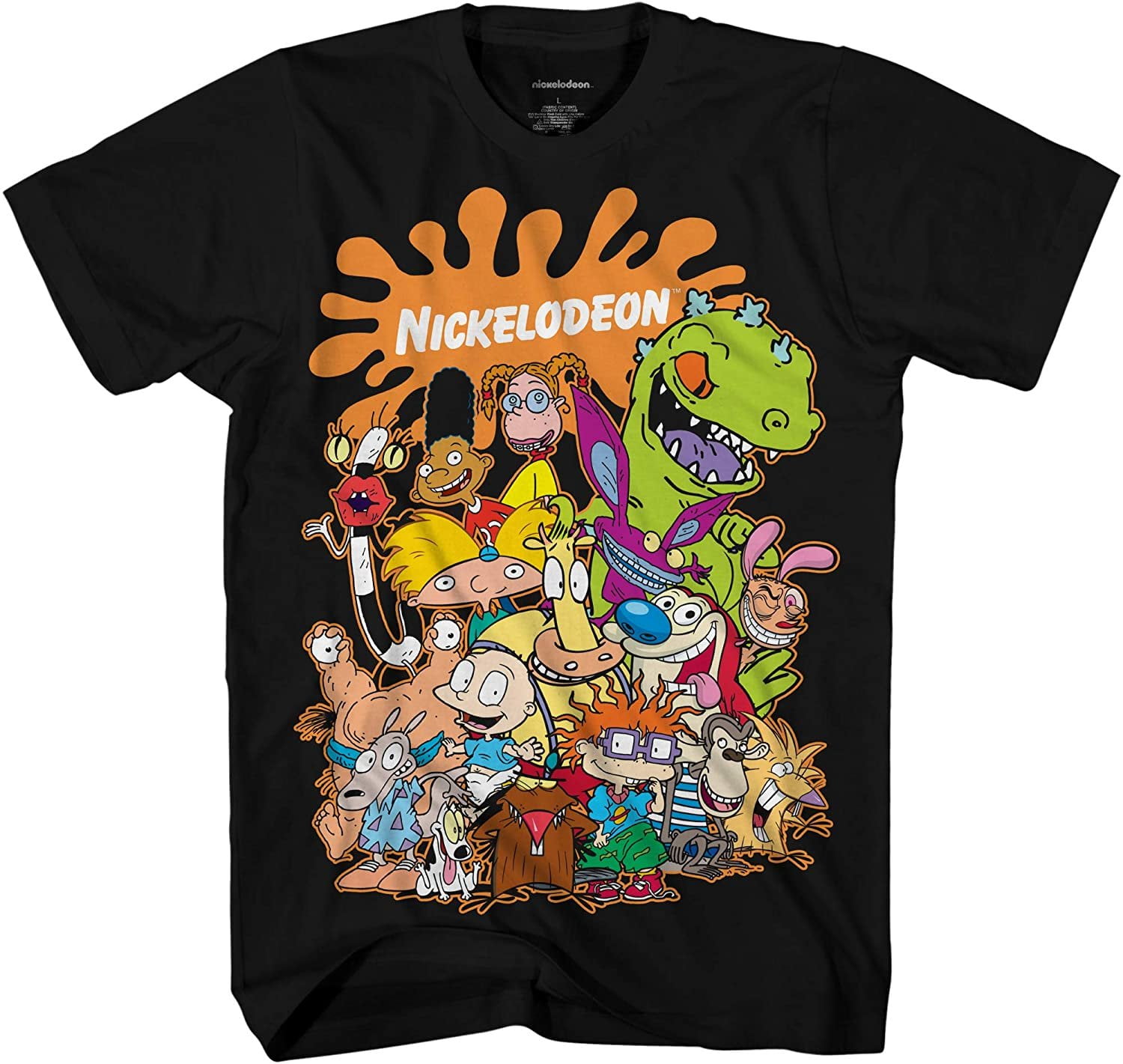 Men's Women's All Sizes 90's Nickelodeon Cartoons Vintage T-Shirt Hey Arnold Ren and Stimpy CatDog Tee