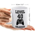 thumbnail image 2 of Level 40 Unlocked 40Th Birthday Mug Funny Coffee Mug Ceramic Cup Tea 11 Oz For Women Men Novelty Birthday Gift, 2 of 6