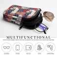 thumbnail image 5 of SEANATIVE Eyeglasses Pouch Zipper Glasses Case for Men Women Anti-Scratch Lightweight Eyewear Pouch Travel Sunglasses Pouch Bag with 2 Compartments, Patriotic Butterfly Floral Patchwork Print, 5 of 7