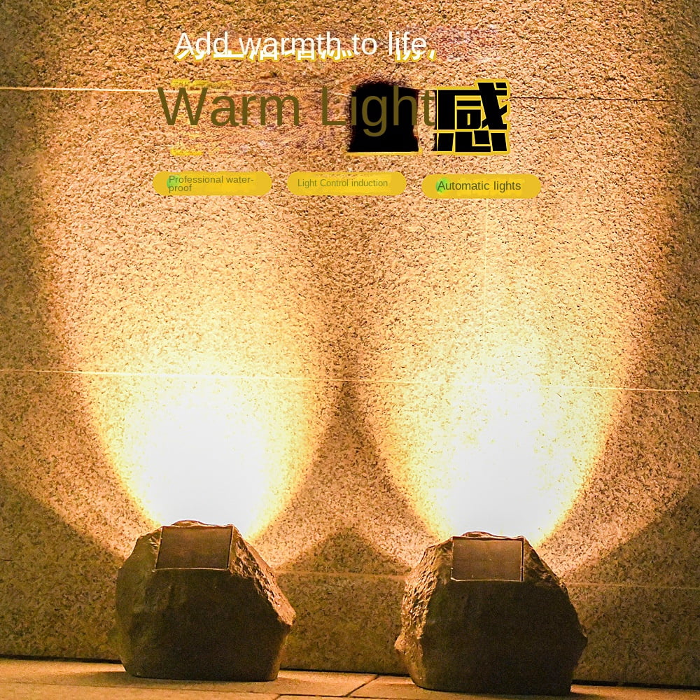 Solar-Powered LED Decorative Rock Lights, Outdoor Garden Landscape Lighting for Yard, Pathway, or Lawn, Waterproof, Auto On/Off, Realistic Stone Design, Easy Installation