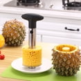 thumbnail image 2 of Cortador de piña y herramienta rebanadora - Cortador de piña de acero inoxidable para una fácil extracción y rebanado del núcleo - Cortador de piña ultrarrápido y herramienta rebanadora que ahorra ti JAMW Sencillez, 2 of 5
