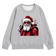 thumbnail image 1 of PMVFHDE Chandail à Capuchon et Chandails en Molleton pour Filles Imprimé Manches Longues Col Rond avec Poche Chandail Confortable Doux Décontracté pour Enfants Saison des Fêtes Gris, 6-7 Ans, 1 of 4