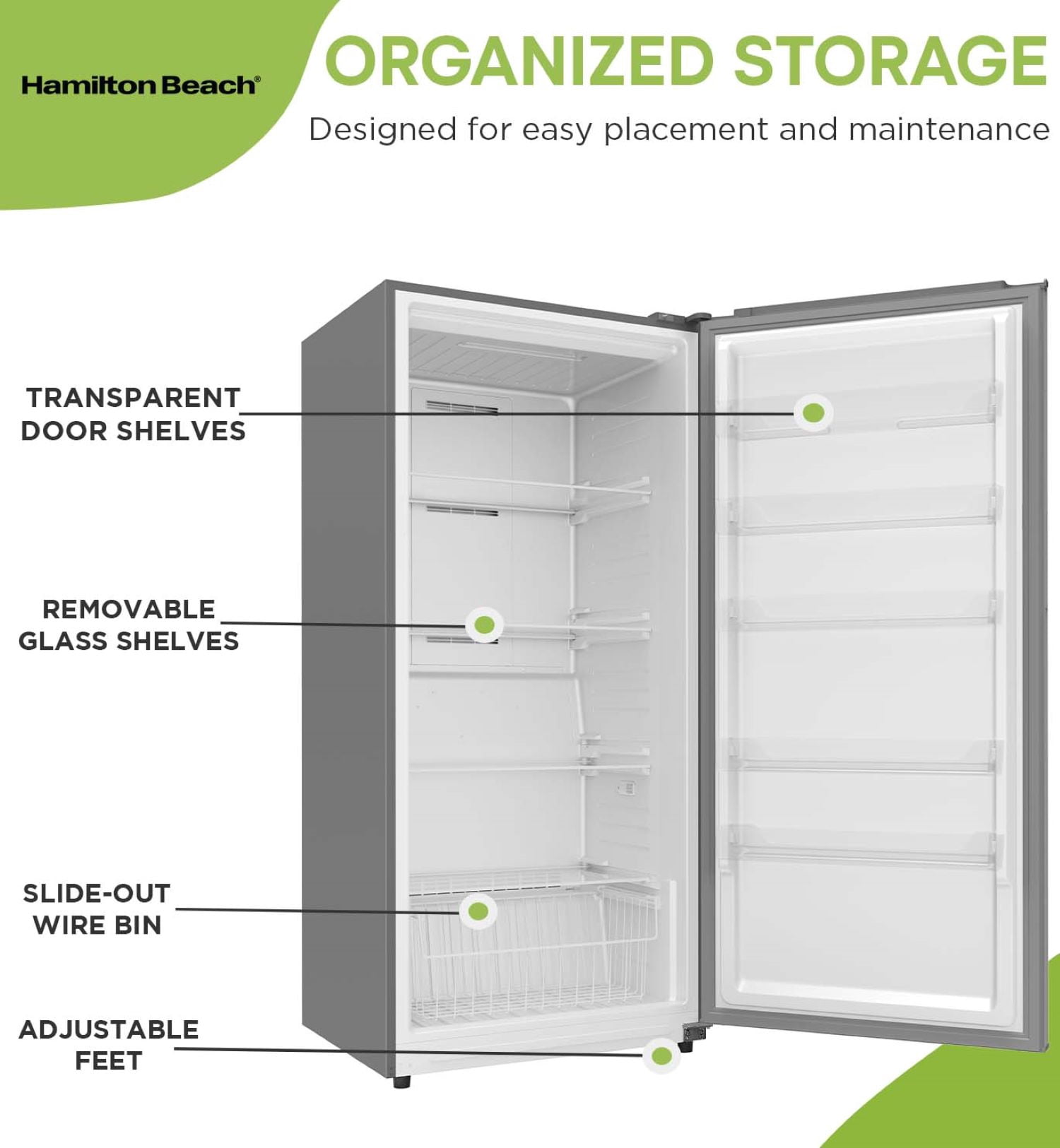 Hamilton Beach 20 cu. ft. Frost-Free Convertible Upright Freezer/Refrigerator, Stainless Steel HBFRF2099