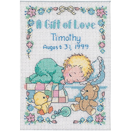 A Gift of Love Baby Birth Record Counted Cross Stitch Kit 16657