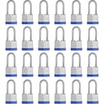 thumbnail image 1 of Lock, 1-9/16" (40mm) Laminated Keyed Padlocks，keyed Alike Locks, 2 inch Long Shackle Locks- Pack of 24, 1 of 4