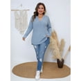 thumbnail image 6 of AviBest Womens Sweater Plus Size Long Sleeve V-Neck Pullover Sweaters for Women Lightweight Brushed Side Slit Tops,1XL~5XL, 6 of 7