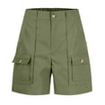 thumbnail image 6 of vigerkar Cargo Shorts for Women Baggy Casual Elastic Waist Shorts Relaxed Fit Stretch Cargo Shorts with 6 Pockets Green, XXL, 6 of 7