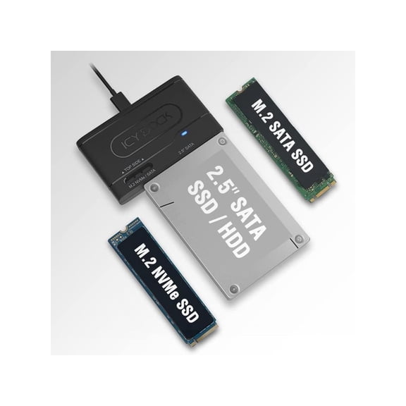 Icy Dock MB104U1SMB EZ Adapter USB C to SATA And NVMe Drive Adapter